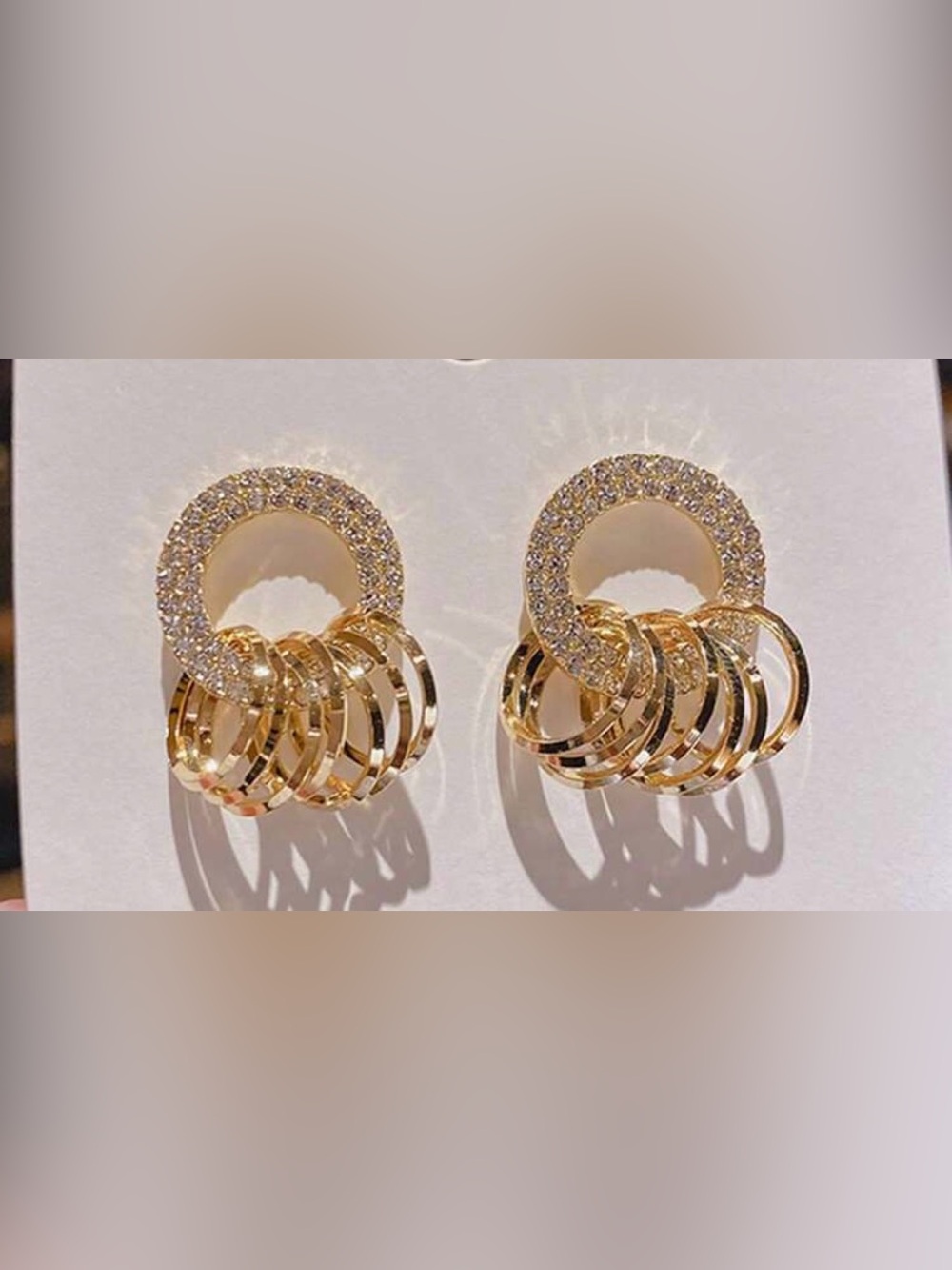 Gold Crystal Hoop Drop Earrings - Elegant Women’s Jewelry